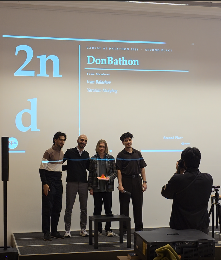 Second place — Team DonBathon at the awards ceremony