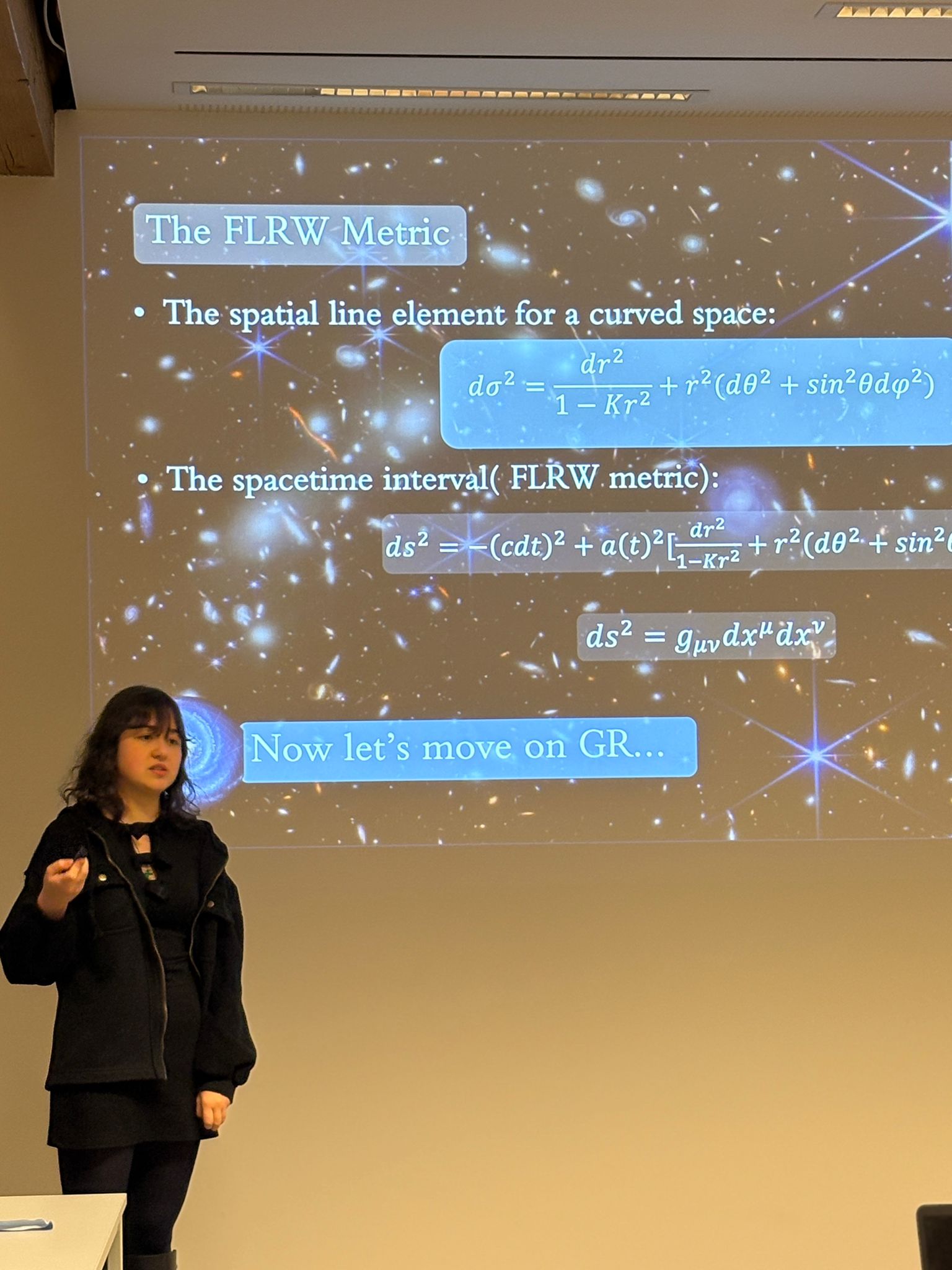 Mariami Lominashvili presenting FLRW Metric