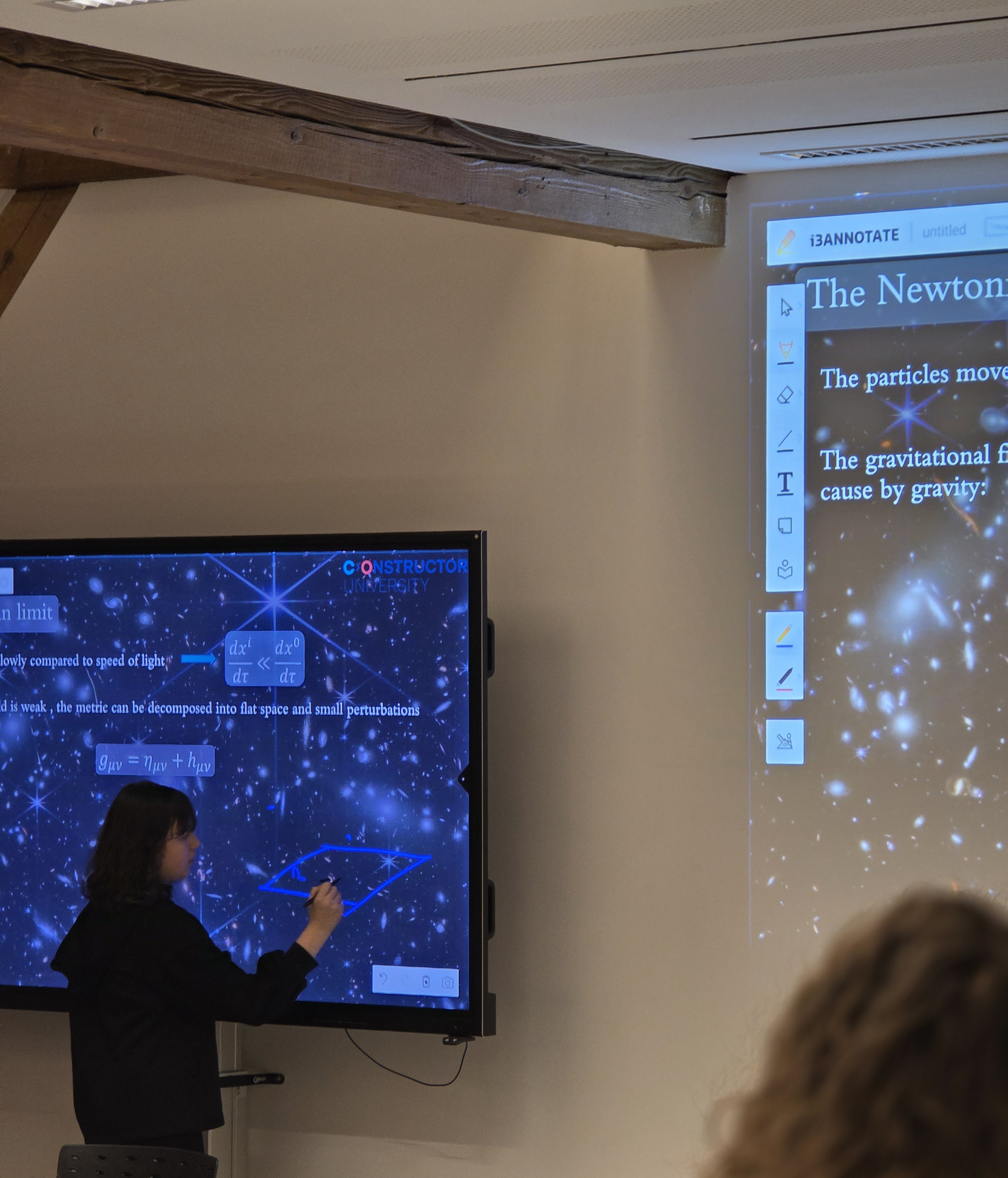 Mariami using interactive board for Newtonian limit