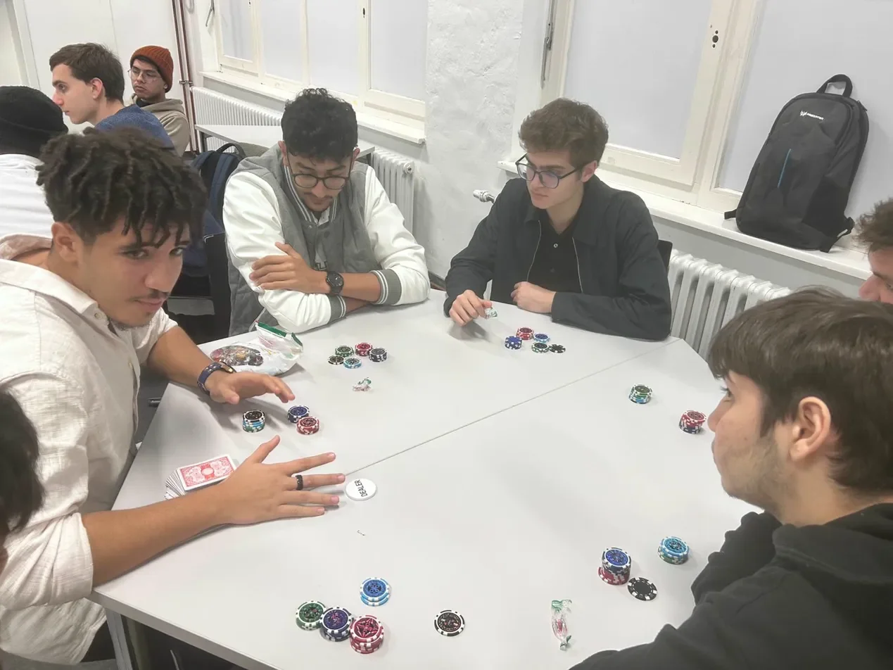 Intense poker game moment