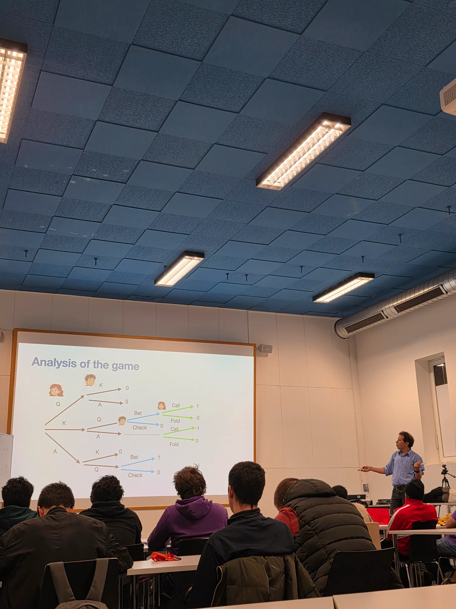 Professor teaching game theory