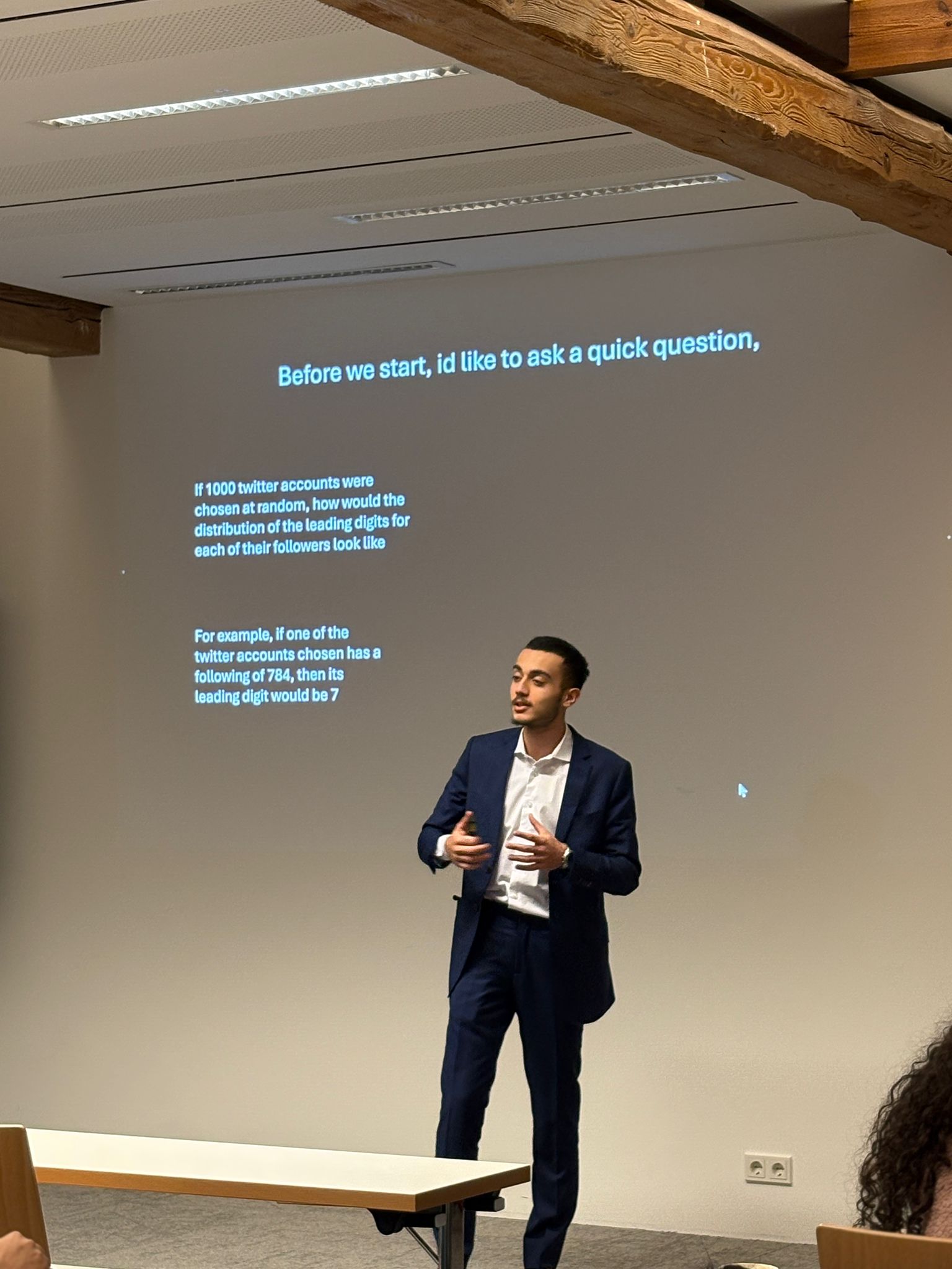 Rakan discussing Benford's Law question