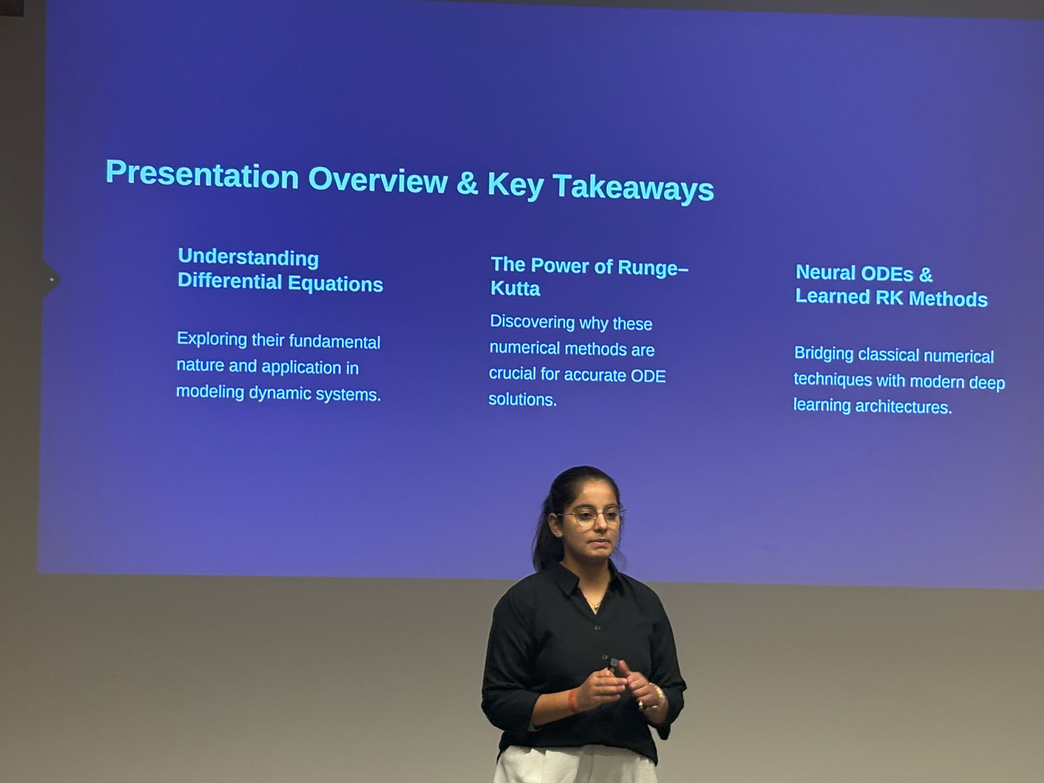 Tanya Goenka presenting Runge-Kutta methods