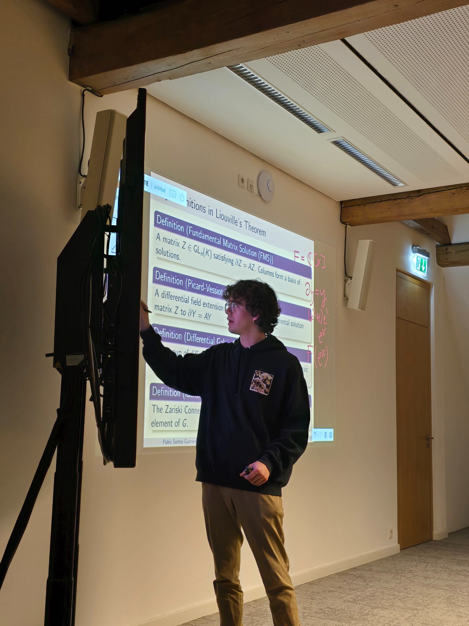 Pablo Santos Guerrero explaining Galois theory