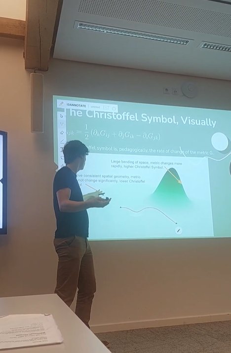 Noah Horne explaining Christoffel symbols